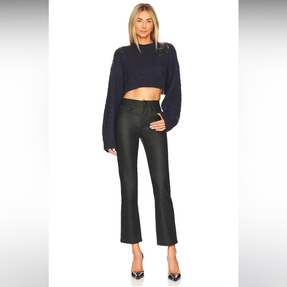 Free People Pacifica Coated Straight Vegan Leather Jean